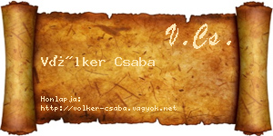 Völker Csaba névjegykártya