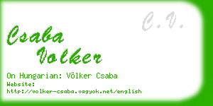 csaba volker business card